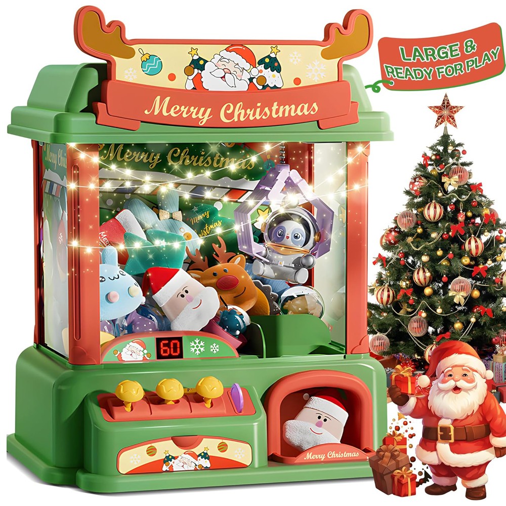 Arcade Game Vending Machine - 子供のためのクリスマスの爪のマシン,ミニ自動販売機,キャンディーのおもちゃ,アーケードゲーム,光の音,誕生日プレゼント