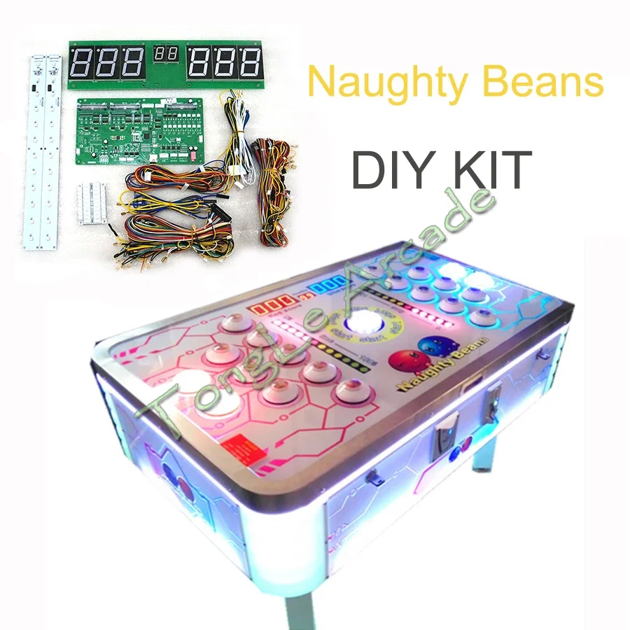 Whack A Mole Arcade - いたずら豆DIYキット、コイン式アミューズメント機器、ヒットハンマーゲーム、アーケードマシン基板（配線付き）、ディスプレイLEDボタン、12V