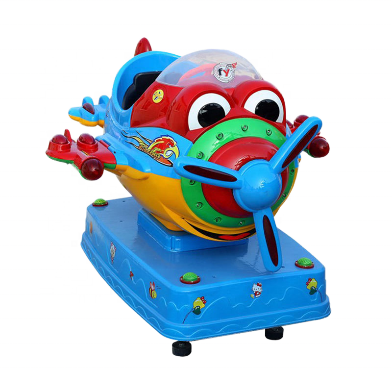 Coin Operated Kiddie Ride - コイン式遊具 スイングロッキングカー＆飛行機型子供用乗り物 耐久性のある金属製 英語対応 1年間保証
