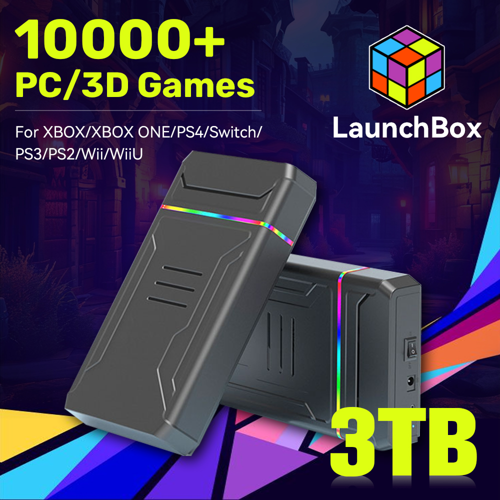 Arcade X - Jmachen-launchboxビデオゲームコンソール,3テラバイトゲーム,hdd for xbox,ps4,switch,ps3,ps2,ps1,wii,wiiu,10000 plus pc,win pc