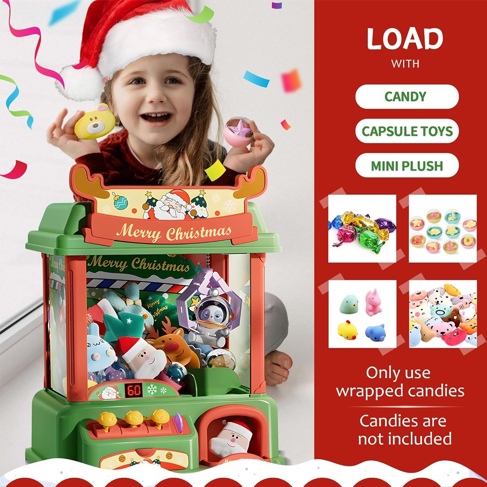 子供のためのクリスマスの爪のマシン,ミニ自動販売機,キャンデ - Arcade Game Vending Machine のレビューと価格