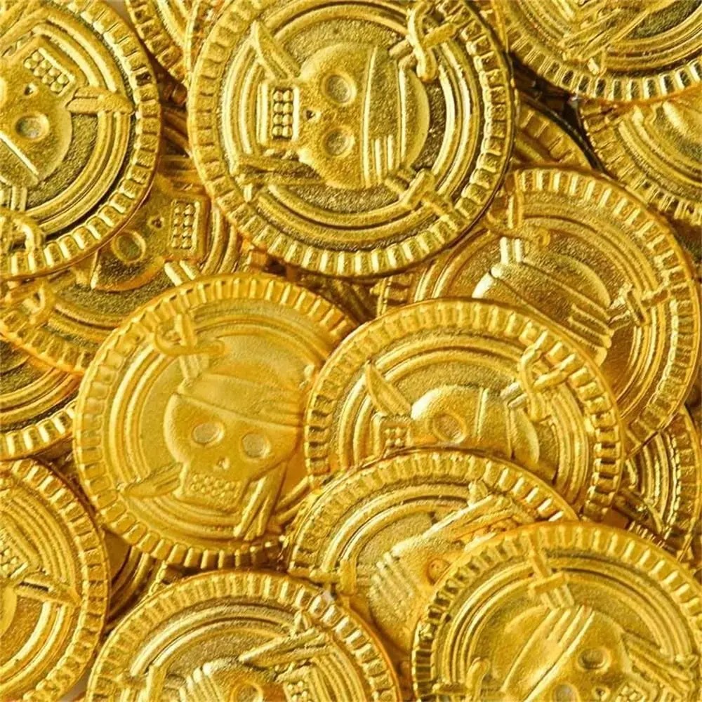 プラスチック海賊ゴールドコイン ゴールドシルバーゲームコイン - Arcade Game Coin のレビューと価格