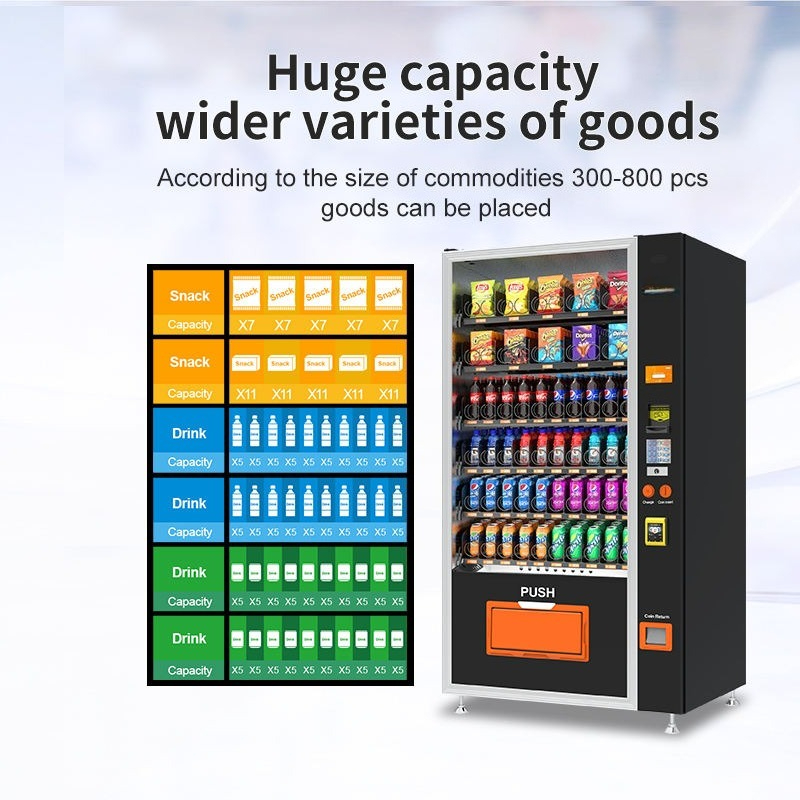 ドリンクと軽食のタッチスクリーン自動販売機、屋内または屋外の - Commercial Vending Machine のレビューと価格