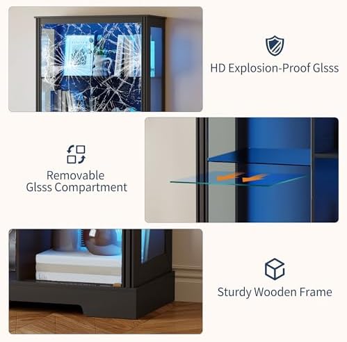 71インチディスプレイキャビネット、5段、3色ライト付き、コ - Glass Cabinet Display のレビューと価格