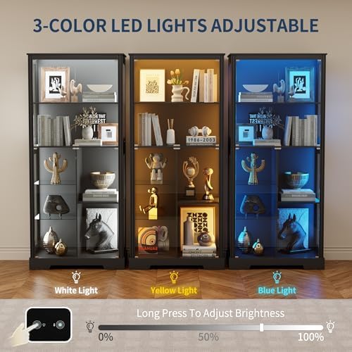 71インチディスプレイキャビネット、5段、3色ライト付き、コ - Glass Cabinet Display のレビューと価格