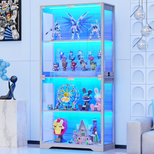 ガラス扉付きディスプレイキャビネット、4段ディスプレイケース - Glass Cabinet Display のレビューと価格