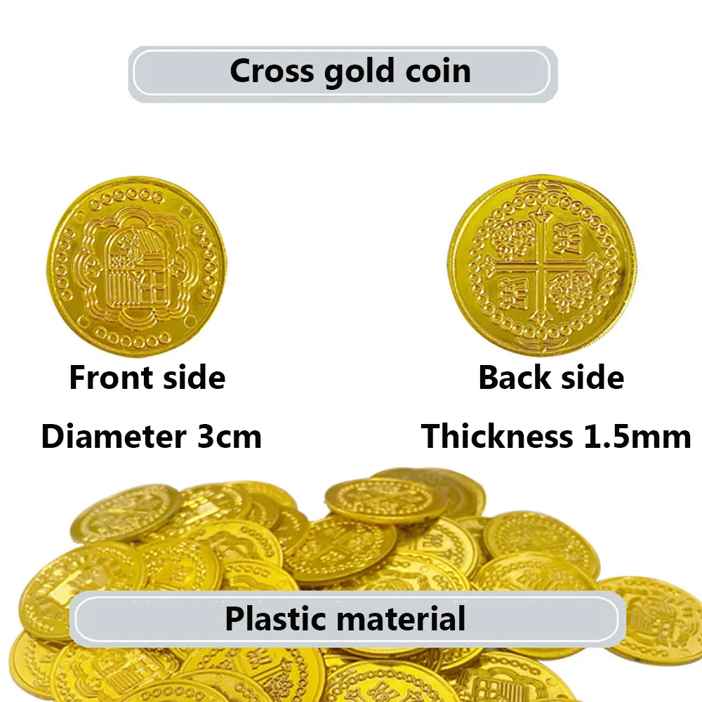 子供のためのプラスチック製の海賊ゴールドとシルバーのコイン、 - Arcade Game Coin のレビューと価格