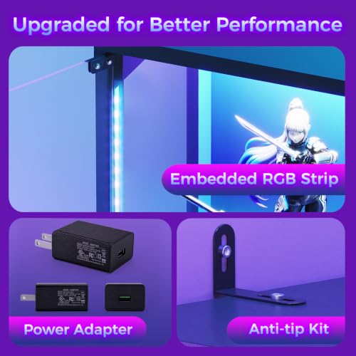 ガラス扉とRGB LEDライト付きディスプレイケース、ガラス - Glass Cabinet Display のレビューと価格