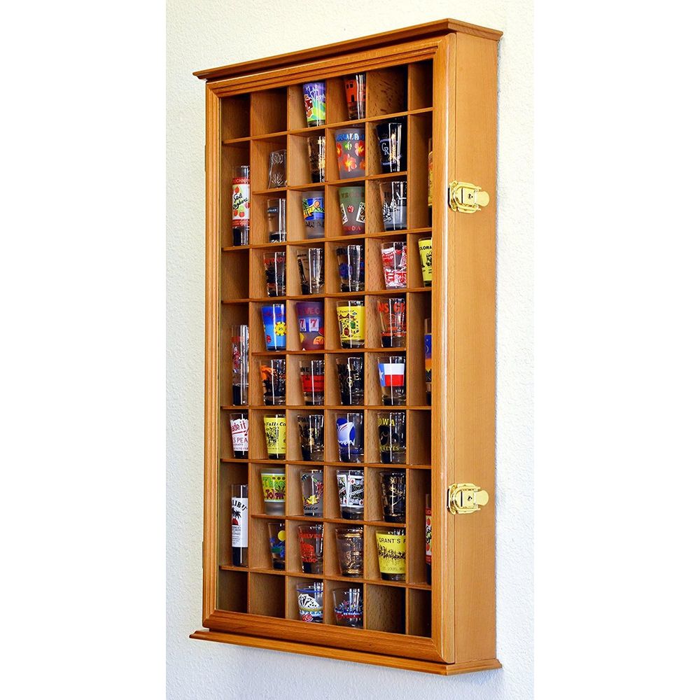 54個のショットグラス用ディスプレイケースホルダーキャビネッ - Glass Cabinet Display のレビューと価格