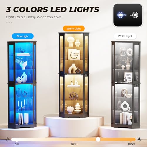 71インチの背の高いコーナーディスプレイキャビネット（LED - Glass Cabinet Display のレビューと価格