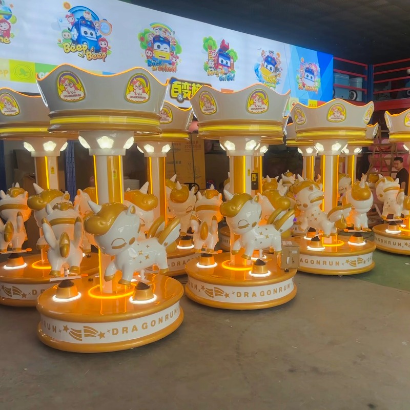 格安のコイン式3人乗りメリーゴーランド、子供用音楽付き回転木 - Coin Operated Kiddie Ride のレビューと価格