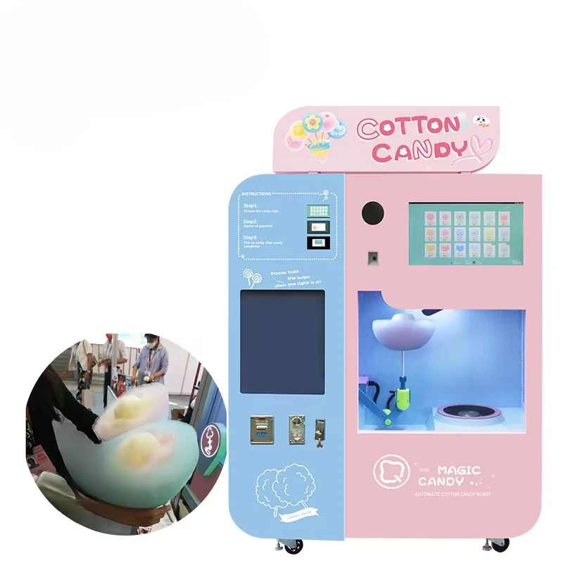 カスタマイズ可能な綿菓子自動販売機 最新型 フルオート ピン - Commercial Vending Machine のレビューと価格