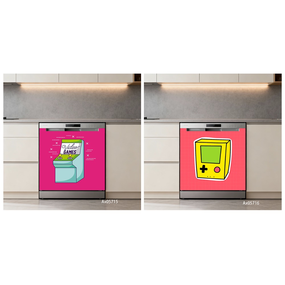 楽しいレトロアーケードゲーム漫画ポップアート食器洗い機ステッ - Arcade Game Cabinet のレビューと価格