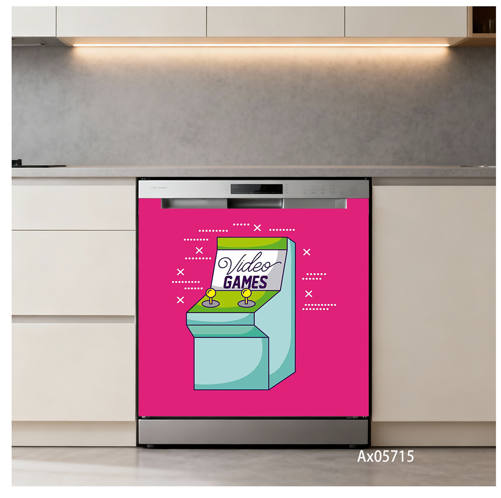 楽しいレトロアーケードゲーム漫画ポップアート食器洗い機ステッ - Arcade Game Cabinet のレビューと価格