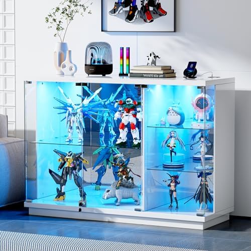 ロックとLEDライト付きガラスディスプレイキャビネット、モー - Glass Cabinet Display のレビューと価格